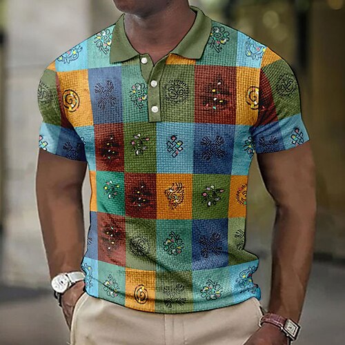 Homens Camisa Polo Waffle Polos de botões pólo de lapela Camiseta Polo Camisa de golfe Xadrez Tribal Estampas Abstratas Geometria Aberto para a Lateral Amarelo Vermelho Roxo Verde Ao ar livre Rua
Homens Camisa Polo Waffle Polos de botões pólo de lapela Camiseta Polo Camisa de golfe Xadrez Tribal Estampas Abstratas Geometria Aberto para a Lateral Amarelo Vermelho Roxo Verde Ao ar livre Rua