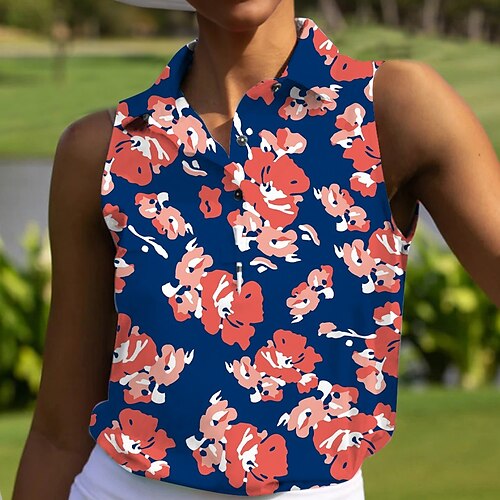 Women's Polo Shirt Golf Shirt Golf Clothes Breathable Quick Dry Soft Sleeveless Top Regular Fit Floral Summer Spring Golf Badminton
Women's Polo Shirt Golf Shirt Golf Clothes Breathable Quick Dry Soft Sleeveless Top Regular Fit Floral Summer Spring Golf Badminton