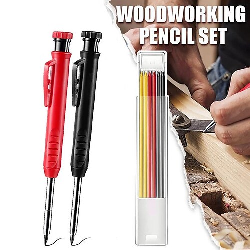 Zimmermannsbleistift-Set mit Nachfüllminen, Spitzer und Tieflochmarker – perfekt für Holzbearbeitungs- und Bauprojekte
Zimmermannsbleistift-Set mit Nachfüllminen, Spitzer und Tieflochmarker – perfekt für Holzbearbeitungs- und Bauprojekte
