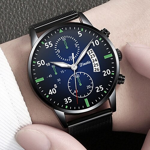 Reloj de cuarzo para hombre, minimalista, informal, para exteriores, de negocios, analógico, con calendario de cuarzo, correa de malla de acero inoxidable, reloj masculino
Reloj de cuarzo para hombre, minimalista, informal, para exteriores, de negocios, analógico, con calendario de cuarzo, correa de malla de acero inoxidable, reloj masculino