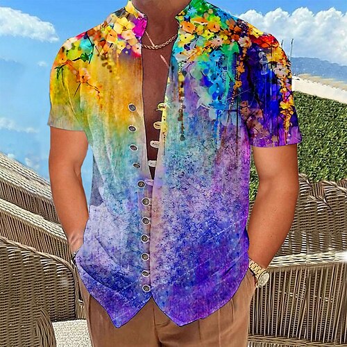 Homme Chemise Chemise Lin Floral Imprimés Photos Mao Violet Arc-en-ciel Extérieur Plein Air manche longue Imprimer Vêtement Tenue Lin Mode Vêtement de rue Design Décontractées
Homme Chemise Chemise Lin Floral Imprimés Photos Mao Violet Arc-en-ciel Extérieur Plein Air manche longue Imprimer Vêtement Tenue Lin Mode Vêtement de rue Design Décontractées
