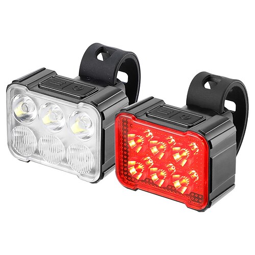 Conjunto de luzes de bicicleta recarregáveis 6 ed luz de bicicleta frontal luz de cauda led para ciclismo portátil vários modos bateria de íon de lítio recarregável super brilhante à prova d'água 350
Conjunto de luzes de bicicleta recarregáveis 6 ed luz de bicicleta frontal luz de cauda led para ciclismo portátil vários modos bateria de íon de lítio recarregável super brilhante à prova d'água 350
