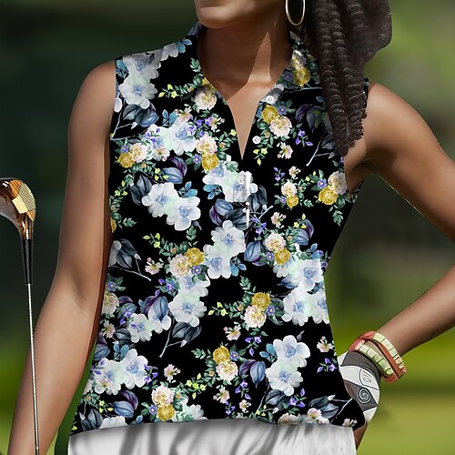 Femme T-shirt POLO Chemise de golf Polo boutonné Respirable Séchage rapide Evacuation de l'humidité Sans Manches Vêtements de golf Top Standard Floral Eté Tennis Le golf Pickleball
Femme T-shirt POLO Chemise de golf Polo boutonné Respirable Séchage rapide Evacuation de l'humidité Sans Manches Vêtements de golf Top Standard Floral Eté Tennis Le golf Pickleball