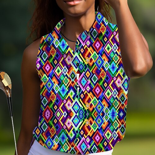 Mulheres Camisa polo de caminhada Camisa de golfe Pólo de botões Respirável Secagem Rápida Pavio Humido Sem Manga Vestuário de golfe Roupas de golfe Normal Estampado Verão Tênis Golfe Pickleball
Mulheres Camisa polo de caminhada Camisa de golfe Pólo de botões Respirável Secagem Rápida Pavio Humido Sem Manga Vestuário de golfe Roupas de golfe Normal Estampado Verão Tênis Golfe Pickleball