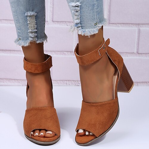 Mulheres Saltos Sandálias Sandálias de calcanhar Tamanhos Grandes Sandálias de tira de tornozelo Ao ar livre Trabalho Diário Verão Presilha Salto Robusto Peep Toe Elegante Casual Caminhada Lona zíper
Mulheres Saltos Sandálias Sandálias de calcanhar Tamanhos Grandes Sandálias de tira de tornozelo Ao ar livre Trabalho Diário Verão Presilha Salto Robusto Peep Toe Elegante Casual Caminhada Lona zíper