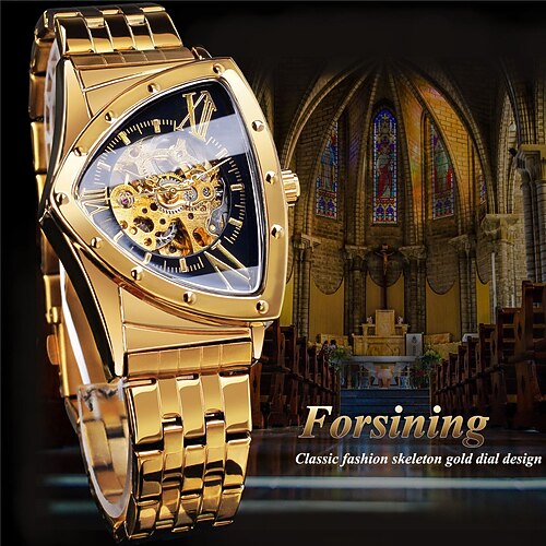 Reloj mecánico forsining para hombre, reloj de pulsera analógico irregular de moda de lujo, reloj mecánico automático esqueleto, reloj automático de acero inoxidable resistente al agua
Reloj mecánico forsining para hombre, reloj de pulsera analógico irregular de moda de lujo, reloj mecánico automático esqueleto, reloj automático de acero inoxidable resistente al agua
