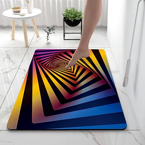 Alfombrillas de baño con patrón psicodélico, alfombra de baño absorbente geométrica, tierra de diatomeas antideslizante
Alfombrillas de baño con patrón psicodélico, alfombra de baño absorbente geométrica, tierra de diatomeas antideslizante