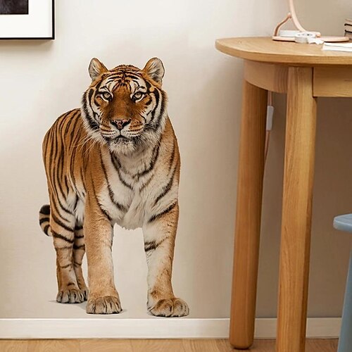 

стикер стены тигра, самоклеящаяся реалистичная кожа дикого животного & Наклейки для декора стен, художественные наклейки для дома, спальни, гостиной, 4060 см (23,615,7 дюйма)
