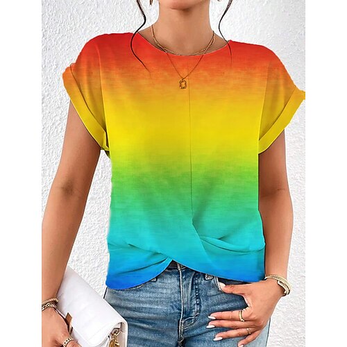 Women's T shirt Tee White Pink Navy Blue Floral Print Short Sleeve Holiday Weekend Basic Round Neck Regular Floral Painting S
Women's T shirt Tee White Pink Navy Blue Floral Print Short Sleeve Holiday Weekend Basic Round Neck Regular Floral Painting S