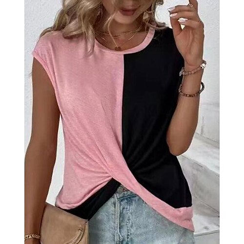 Damen T Shirt Bluse Rosa Farbblock Bedruckt Kurzarm Casual Basic Rundhalsausschnitt Standard Baumwolle S
Damen T Shirt Bluse Rosa Farbblock Bedruckt Kurzarm Casual Basic Rundhalsausschnitt Standard Baumwolle S