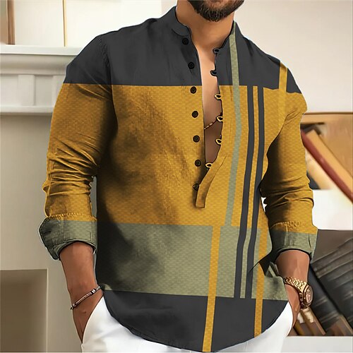 Herren Hemd leinenhemd Gestreift Grafik-Drucke Geometrie Ständer Gelb Blau Purpur Grau Outdoor Strasse Langarm Bedruckt Bekleidung Leinen Modisch Strassenmode Designer Brautkleider schlicht
Herren Hemd leinenhemd Gestreift Grafik-Drucke Geometrie Ständer Gelb Blau Purpur Grau Outdoor Strasse Langarm Bedruckt Bekleidung Leinen Modisch Strassenmode Designer Brautkleider schlicht