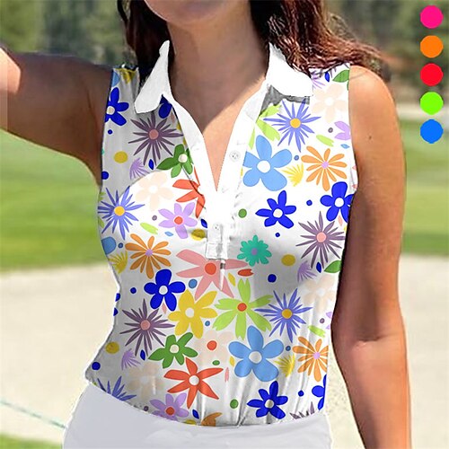 Femme T-shirt POLO Chemise de golf Polo boutonné Respirable Séchage rapide Evacuation de l'humidité Sans Manches Vêtements de golf Top Standard Floral Eté Tennis Le golf Pickleball
Femme T-shirt POLO Chemise de golf Polo boutonné Respirable Séchage rapide Evacuation de l'humidité Sans Manches Vêtements de golf Top Standard Floral Eté Tennis Le golf Pickleball