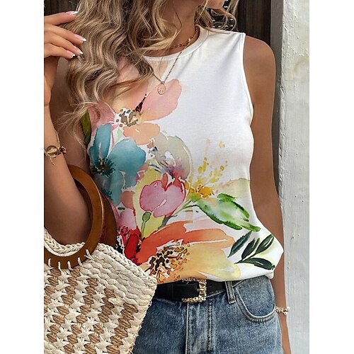Mulheres Malha Íntima Vermelho Vinho Rosa Azul Floral Abstrato Imprimir Sem Manga Casual Feriado Básico Decote Redondo Padrão Tema Flores S
Mulheres Malha Íntima Vermelho Vinho Rosa Azul Floral Abstrato Imprimir Sem Manga Casual Feriado Básico Decote Redondo Padrão Tema Flores S