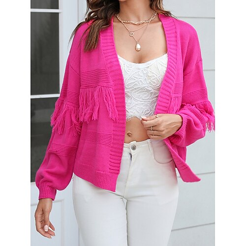Gilet Cardigan Maille Femme A côtes Tricoter Franges Couleur unie Ouvrir le devant mode Décontractées du quotidien Sortie manche longue Eté Printemps Noir Blanche S M L
Gilet Cardigan Maille Femme A côtes Tricoter Franges Couleur unie Ouvrir le devant mode Décontractées du quotidien Sortie manche longue Eté Printemps Noir Blanche S M L