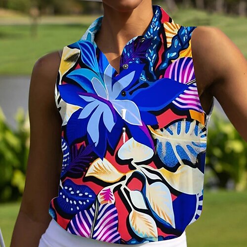 Women's Polo Shirt Golf Shirt Golf Clothes Breathable Quick Dry Soft Sleeveless Top Regular Fit Floral Summer Spring Golf Badminton
Women's Polo Shirt Golf Shirt Golf Clothes Breathable Quick Dry Soft Sleeveless Top Regular Fit Floral Summer Spring Golf Badminton