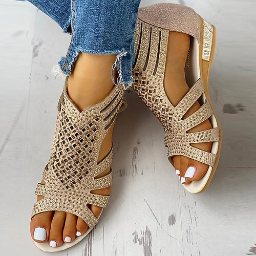 Mujer Sandalias Sandalias planas Tallas Grandes Fiesta Exterior Verano Pedrería Cremallera Tacón Bajo Moda Vintage Elegante Satén Cremallera Negro Dorado Beige
Mujer Sandalias Sandalias planas Tallas Grandes Fiesta Exterior Verano Pedrería Cremallera Tacón Bajo Moda Vintage Elegante Satén Cremallera Negro Dorado Beige