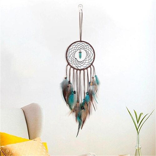 Green Dream Catcher Handmade Gift Feather Hook Flower Wind Chime with One Circles Ornament Wall Hanging Decor Art Boho Style 13x55cm/5''x21.6''
Green Dream Catcher Handmade Gift Feather Hook Flower Wind Chime with One Circles Ornament Wall Hanging Decor Art Boho Style 13x55cm/5''x21.6''
