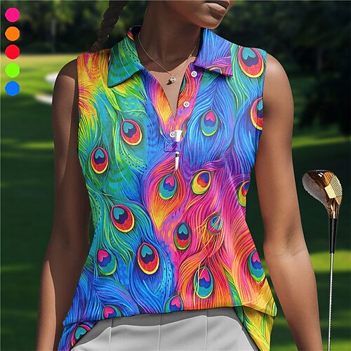 Mulheres Camisa polo de caminhada Camisa de golfe Pólo de botões Respirável Secagem Rápida Pavio Humido Sem Manga Vestuário de golfe Roupas de golfe Normal Estampado Verão Tênis Golfe Pickleball
Mulheres Camisa polo de caminhada Camisa de golfe Pólo de botões Respirável Secagem Rápida Pavio Humido Sem Manga Vestuário de golfe Roupas de golfe Normal Estampado Verão Tênis Golfe Pickleball