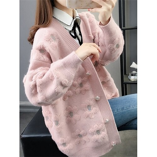 Damen Strickjacke Strickwaren Gerippt Stricken Taste Blumen V Ausschnitt Stilvoll Brautkleider schlicht Outdoor Täglich Sommer Herbst Weiß Rosa Leicht Blau Einheitsgröße
Damen Strickjacke Strickwaren Gerippt Stricken Taste Blumen V Ausschnitt Stilvoll Brautkleider schlicht Outdoor Täglich Sommer Herbst Weiß Rosa Leicht Blau Einheitsgröße