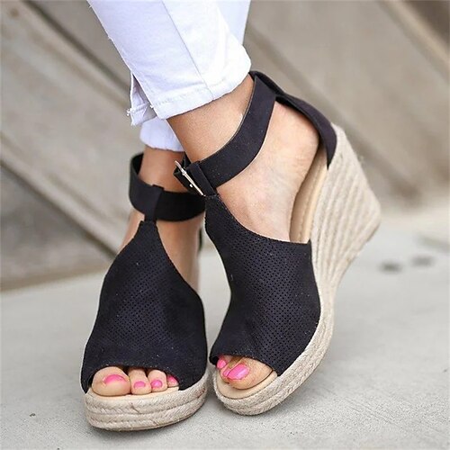 Mujer Sandalias Tacones de cuña Sandalias de plataforma Tallas Grandes Exterior Playa Tacón Cuña Elegante Casual Minimalismo PU Hebilla Color sólido Leopardo Leopardo Negro Rosa
Mujer Sandalias Tacones de cuña Sandalias de plataforma Tallas Grandes Exterior Playa Tacón Cuña Elegante Casual Minimalismo PU Hebilla Color sólido Leopardo Leopardo Negro Rosa