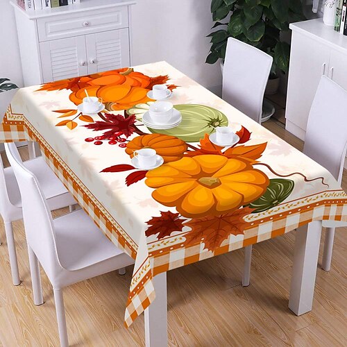 toalha de mesa retangular de ação de graças, toalha de mesa de abóbora, toalha de mesa durável resistente a rugas de poliéster para o halloween, festa, férias, cozinha e decoração de casa
toalha de mesa retangular de ação de graças, toalha de mesa de abóbora, toalha de mesa durável resistente a rugas de poliéster para o halloween, festa, férias, cozinha e decoração de casa
