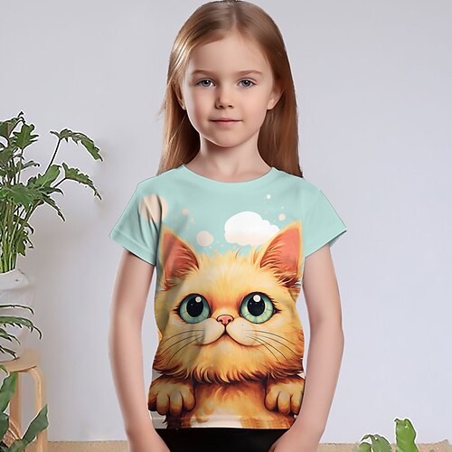 Fille T-shirt Manche Courte T-shirt Tee-shirts Graphic Bande dessinée Chat 3D effet Actif Mode Le style mignon Polyester Extérieur Casual du quotidien Enfants Col ras du cou 3-12 ans Graphique
Fille T-shirt Manche Courte T-shirt Tee-shirts Graphic Bande dessinée Chat 3D effet Actif Mode Le style mignon Polyester Extérieur Casual du quotidien Enfants Col ras du cou 3-12 ans Graphique