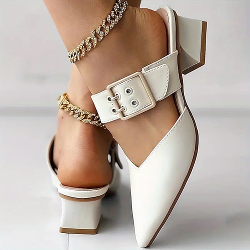 Femme Sandales Sandales à talons Mules mocassins Bureau du quotidien Eté Talon Bas Bout pointu Vacances Décontractées Bohême PVC Boucle Couleur unie Chaussures à trous Blanche
Femme Sandales Sandales à talons Mules mocassins Bureau du quotidien Eté Talon Bas Bout pointu Vacances Décontractées Bohême PVC Boucle Couleur unie Chaussures à trous Blanche