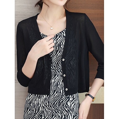 Gilet Cardigan Maille Femme A côtes Tricoter Bouton Couleur unie Col V mode Décontractées Extérieur du quotidien Manches 3/4 Eté Automne Noir Blanche Taille unique
Gilet Cardigan Maille Femme A côtes Tricoter Bouton Couleur unie Col V mode Décontractées Extérieur du quotidien Manches 3/4 Eté Automne Noir Blanche Taille unique