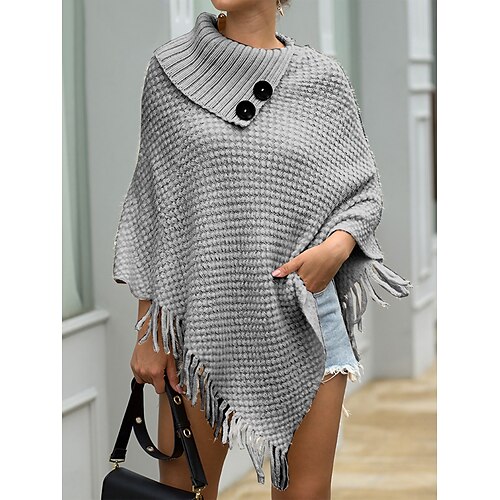 Boléro Maille Femme Crocheté Tricoter Bouton Franges Couleur unie Col de Chemise mode Décontractées du quotidien Sortie Sans Manches Automne Hiver bleu marine Kaki Taille unique
Boléro Maille Femme Crocheté Tricoter Bouton Franges Couleur unie Col de Chemise mode Décontractées du quotidien Sortie Sans Manches Automne Hiver bleu marine Kaki Taille unique