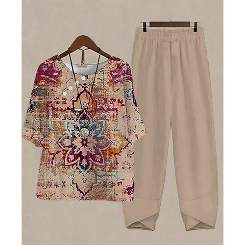 Women's Shirt Pants Sets Pants Trousers Basic Blue Fuchsia Holiday Weekend Graphic Floral Print Round Neck S M L XL 2XL
Women's Shirt Pants Sets Pants Trousers Basic Blue Fuchsia Holiday Weekend Graphic Floral Print Round Neck S M L XL 2XL