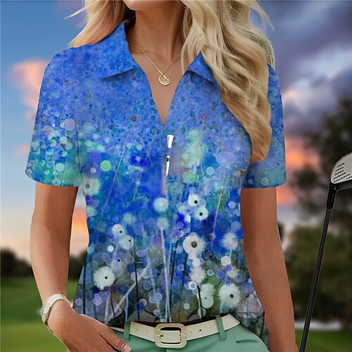 Femme T-shirt POLO Chemise de golf Respirable Séchage rapide Evacuation de l'humidité Manche Courte Vêtements de golf Top Standard Col en V Floral Eté Tennis Le golf Pickleball
Femme T-shirt POLO Chemise de golf Respirable Séchage rapide Evacuation de l'humidité Manche Courte Vêtements de golf Top Standard Col en V Floral Eté Tennis Le golf Pickleball