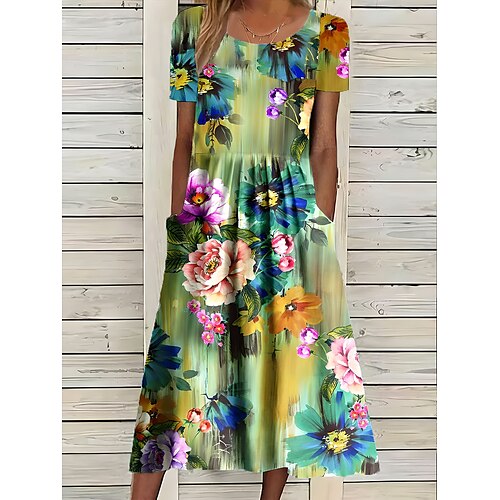 Damen Lässiges Kleid Sommerkleid Kleid drucken Blumen Tasche Bedruckt Rundhalsausschnitt Midikleid Modisch Strassenmode Outdoor Täglich Kurzarm Lockere Passform Blau Grün Sommer Frühling S M L XL XXL
Damen Lässiges Kleid Sommerkleid Kleid drucken Blumen Tasche Bedruckt Rundhalsausschnitt Midikleid Modisch Strassenmode Outdoor Täglich Kurzarm Lockere Passform Blau Grün Sommer Frühling S M L XL XXL