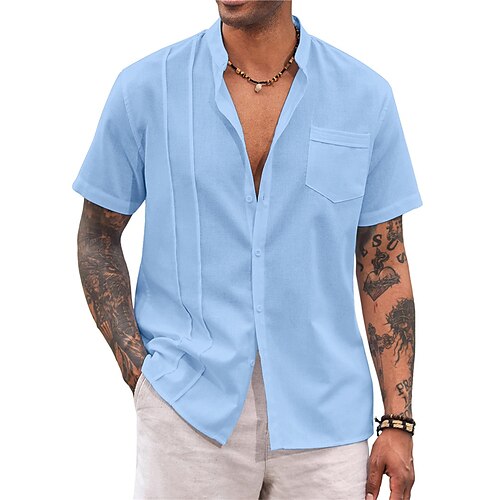 Hombre Camisa Camisa Guayabera camisa de lino Abotonar la camisa Camisa de verano Camisa de playa Negro Blanco Azul Piscina Manga Corta Plano Cuello alto Verano Casual Diario Ropa Retazos
Hombre Camisa Camisa Guayabera camisa de lino Abotonar la camisa Camisa de verano Camisa de playa Negro Blanco Azul Piscina Manga Corta Plano Cuello alto Verano Casual Diario Ropa Retazos