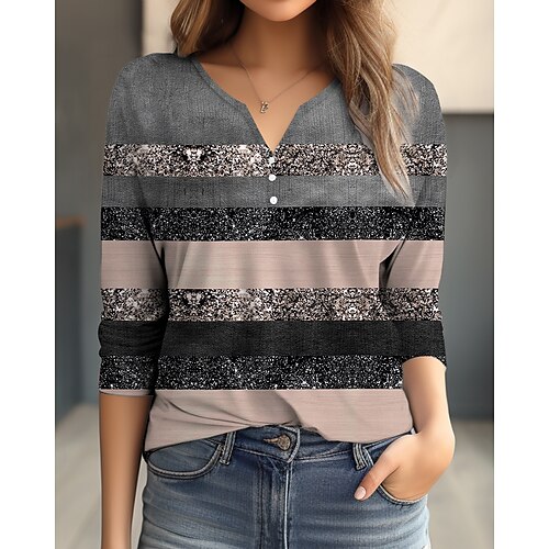 Damen T Shirt Rosa Blau Grün Farbblock Taste Bedruckt Langarm Täglich Wochenende Basic V Ausschnitt Standard Farbe S
Damen T Shirt Rosa Blau Grün Farbblock Taste Bedruckt Langarm Täglich Wochenende Basic V Ausschnitt Standard Farbe S