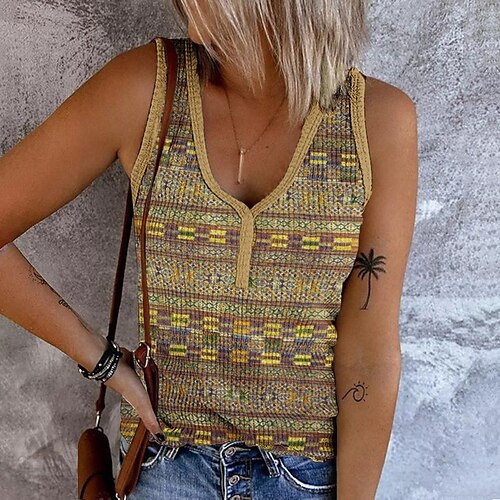 Mulheres Malha Íntima Vermelho Azul Verde Tribal Imprimir Sem Manga Casual Étnico Decote V Padrão S
Mulheres Malha Íntima Vermelho Azul Verde Tribal Imprimir Sem Manga Casual Étnico Decote V Padrão S