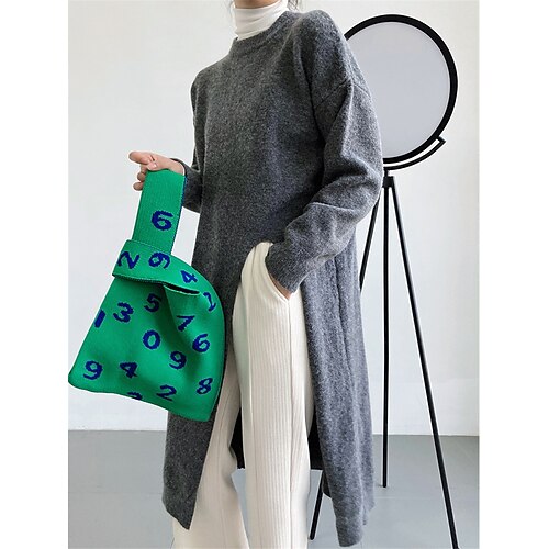 Mujer Suéter de punto Puente Estriado Tejer Separado Color sólido Cuello Barco Elegante Casual Diario Noche Verano Otoño Negro Rojo Tamaño Único
Mujer Suéter de punto Puente Estriado Tejer Separado Color sólido Cuello Barco Elegante Casual Diario Noche Verano Otoño Negro Rojo Tamaño Único