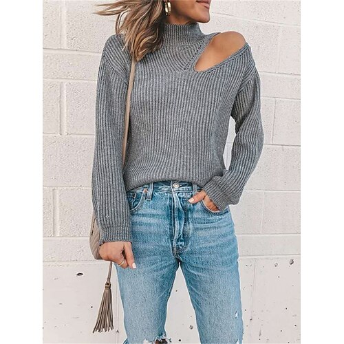 Pull Maille Femme A côtes Tricoter Accueil froid Couleur unie Col Roulé mode Décontractées Extérieur du quotidien manche longue Eté Automne Gris S M L
Pull Maille Femme A côtes Tricoter Accueil froid Couleur unie Col Roulé mode Décontractées Extérieur du quotidien manche longue Eté Automne Gris S M L