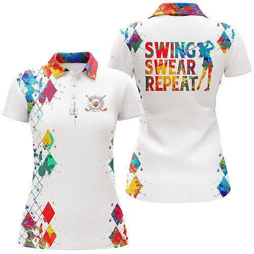 Women's Polo Shirt Golf Shirt Button Up Polo Breathable Quick Dry Moisture Wicking Short Sleeve Golf Apparel Golf Clothes Regular Fit Geometric Summer Tennis Golf Pickleball
Women's Polo Shirt Golf Shirt Button Up Polo Breathable Quick Dry Moisture Wicking Short Sleeve Golf Apparel Golf Clothes Regular Fit Geometric Summer Tennis Golf Pickleball