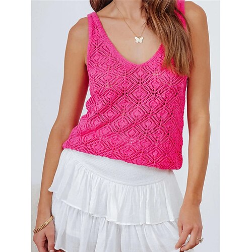Mulheres Colete de moletom Saltador Crochê Tricotar Túnica Fino Buraco Côr Sólida Decote V à moda Sensual Diário Feriado Verão Outono Branco Fúcsia S M L
Mulheres Colete de moletom Saltador Crochê Tricotar Túnica Fino Buraco Côr Sólida Decote V à moda Sensual Diário Feriado Verão Outono Branco Fúcsia S M L