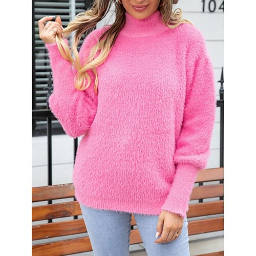 Pull Maille Femme A côtes Tricoter énorme Couleur unie Col Roulé mode Décontractées du quotidien Sortie manche longue Automne Hiver Noir Blanche S M L
Pull Maille Femme A côtes Tricoter énorme Couleur unie Col Roulé mode Décontractées du quotidien Sortie manche longue Automne Hiver Noir Blanche S M L