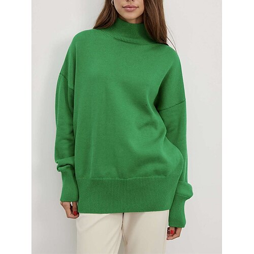 Damen Pullover Strickwaren Gerippt Stricken überdimensional Feste Farbe Rollkragen Stilvoll Brautkleider schlicht Outdoor Täglich Herbst Winter Schwarz Weiß Blau S
Damen Pullover Strickwaren Gerippt Stricken überdimensional Feste Farbe Rollkragen Stilvoll Brautkleider schlicht Outdoor Täglich Herbst Winter Schwarz Weiß Blau S