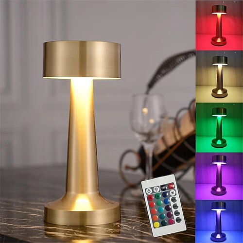 

LED Table Lamp Dumbbell 16-Color Usb Rechargeable Hotel Desk Lamp Touch Dimming Restaurant Bar Atmosphere Lamp Retro Simple Lamp