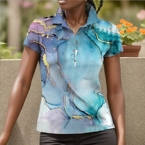 Femme T-shirt POLO Chemise de golf Polo boutonné Respirable Séchage rapide Evacuation de l'humidité Manche Courte Vêtements de golf Top Standard Imprimé Eté Tennis Le golf Pickleball
Femme T-shirt POLO Chemise de golf Polo boutonné Respirable Séchage rapide Evacuation de l'humidité Manche Courte Vêtements de golf Top Standard Imprimé Eté Tennis Le golf Pickleball