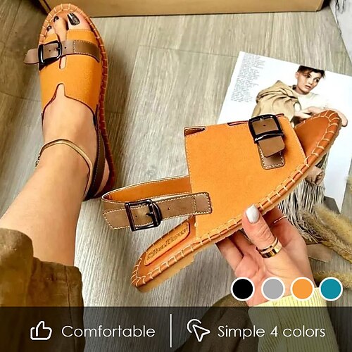 Mulheres Sandálias Rasos Sandálias rasas Tamanhos Grandes Diário Presilha Sem Salto Dedo Aberto Casual Conforto Couro Ecológico Correia de Calcanhar Côr Sólida Bloco de cor Preto Azul Marron
Mulheres Sandálias Rasos Sandálias rasas Tamanhos Grandes Diário Presilha Sem Salto Dedo Aberto Casual Conforto Couro Ecológico Correia de Calcanhar Côr Sólida Bloco de cor Preto Azul Marron