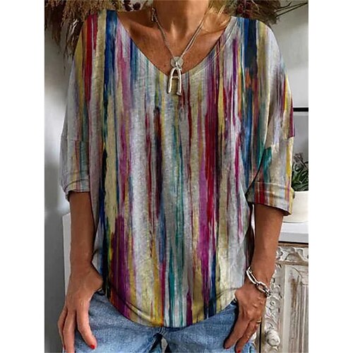Mulheres Camiseta Arco-íris Tintura Tie Dye Imprimir Manga Longa Diário Final de semana Básico Decote V Padrão Pintura S
Mulheres Camiseta Arco-íris Tintura Tie Dye Imprimir Manga Longa Diário Final de semana Básico Decote V Padrão Pintura S