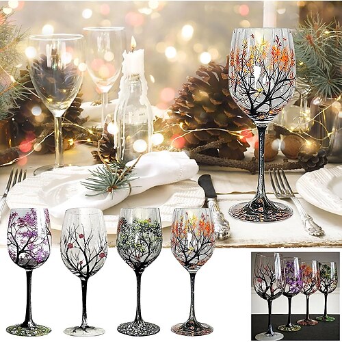 

Seasons Tree Wine Glasses, Ideal for White Wine, Red Wine, or Cocktails, Novelty Gift for Birthdays, Weddings, Valentine's Day