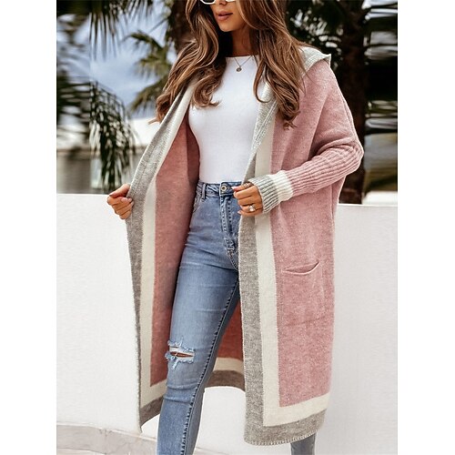 Women's Cardigan Sweater Jumper Ribbed Knit Tunic Pocket Oversized Color Block Hooded Stylish Casual Daily Going out Summer Fall Pink Fuchsia S M L
Women's Cardigan Sweater Jumper Ribbed Knit Tunic Pocket Oversized Color Block Hooded Stylish Casual Daily Going out Summer Fall Pink Fuchsia S M L