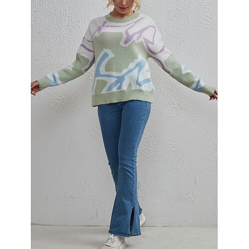 Pull Maille Femme A côtes Tricoter Imprimer Bloc de couleur Col Ras du Cou mode Décontractées Extérieur du quotidien manche longue Eté Automne Chameau Vert Taille unique
Pull Maille Femme A côtes Tricoter Imprimer Bloc de couleur Col Ras du Cou mode Décontractées Extérieur du quotidien manche longue Eté Automne Chameau Vert Taille unique