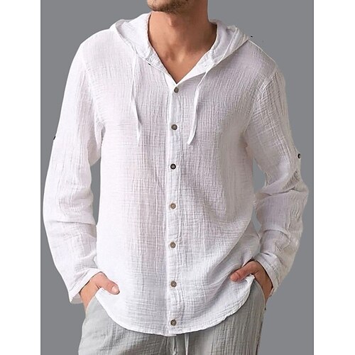 Homens Camisa Social camisa de linho camisa de verão Branco Manga Longa Tecido Com Capuz Primavera Verão Casual Diário Roupa
Homens Camisa Social camisa de linho camisa de verão Branco Manga Longa Tecido Com Capuz Primavera Verão Casual Diário Roupa