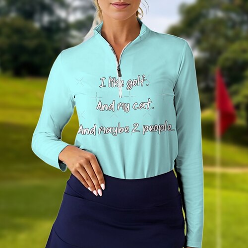 Femme T-shirt POLO Chemise de golf Respirable Séchage rapide Evacuation de l'humidité manche longue Vêtements de golf Top Standard Zippé Col Montant Lettre Printemps Automne Tennis Le golf Pickleball
Femme T-shirt POLO Chemise de golf Respirable Séchage rapide Evacuation de l'humidité manche longue Vêtements de golf Top Standard Zippé Col Montant Lettre Printemps Automne Tennis Le golf Pickleball